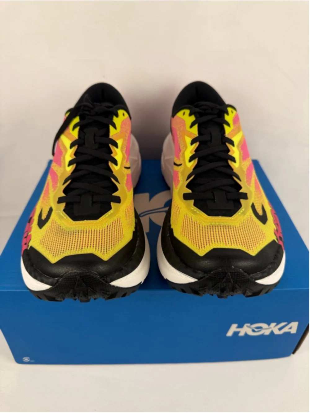 Men's Hoka Mafate X Athletic Shoes 8 Yellow Pink